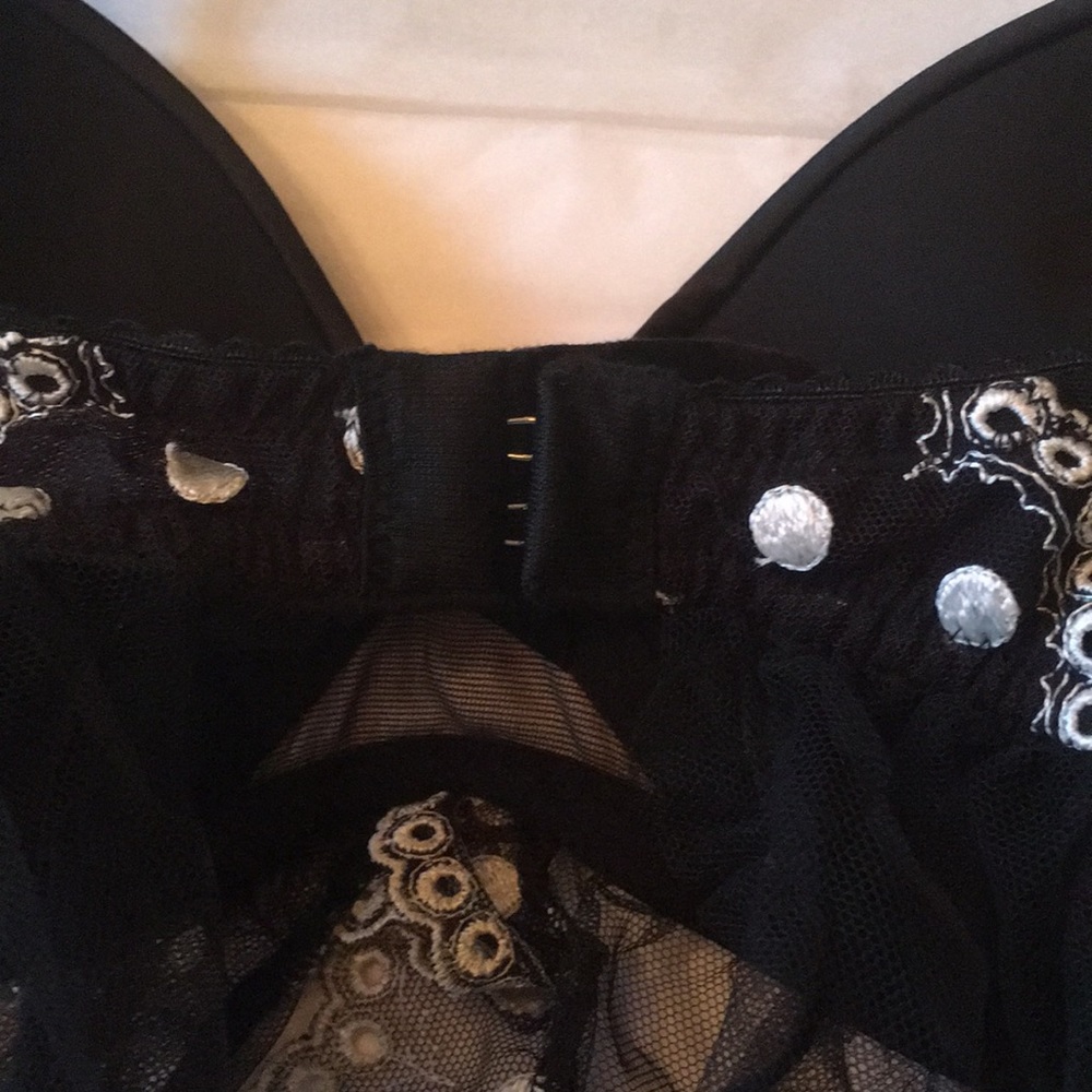 Polka dot satin bra top lingerie nightie - Picture 4 of 7